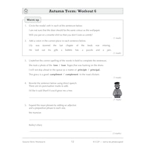 KS3 Year 9 Spelling, Punctuation and Grammar 10-Minute Weekly Workouts Look Inside Image 2