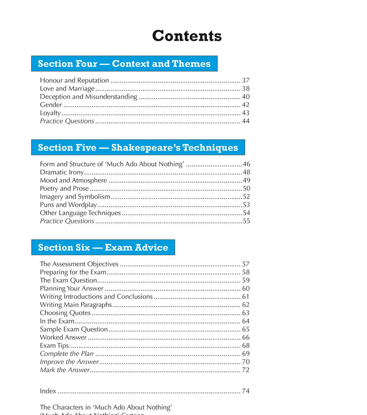 Character profile page for Hero showing analysis of her role, themes, and Shakespeare's use of imagery