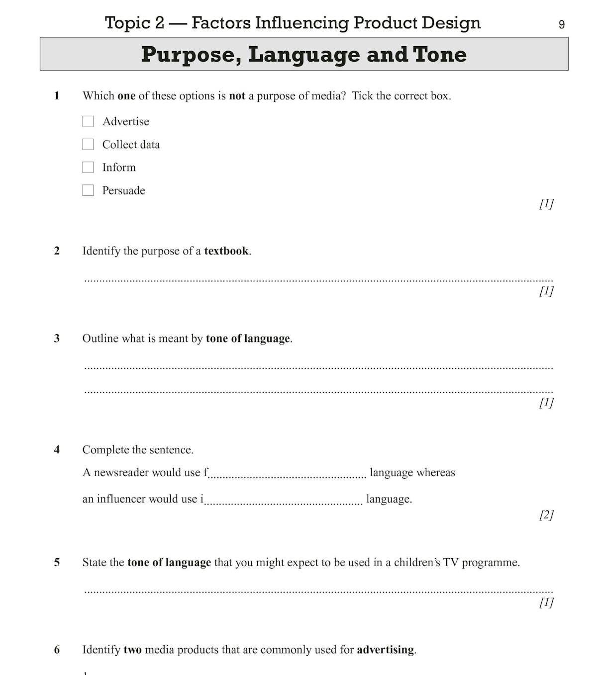 Sample exam-style question page with exam tip box