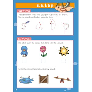 Phonics Wipe-Clean Activity Book for Ages 3-5 (with pen) Look Inside Image 2