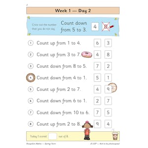Reception Maths Daily Practice Book: Spring Term Look Inside Image 4