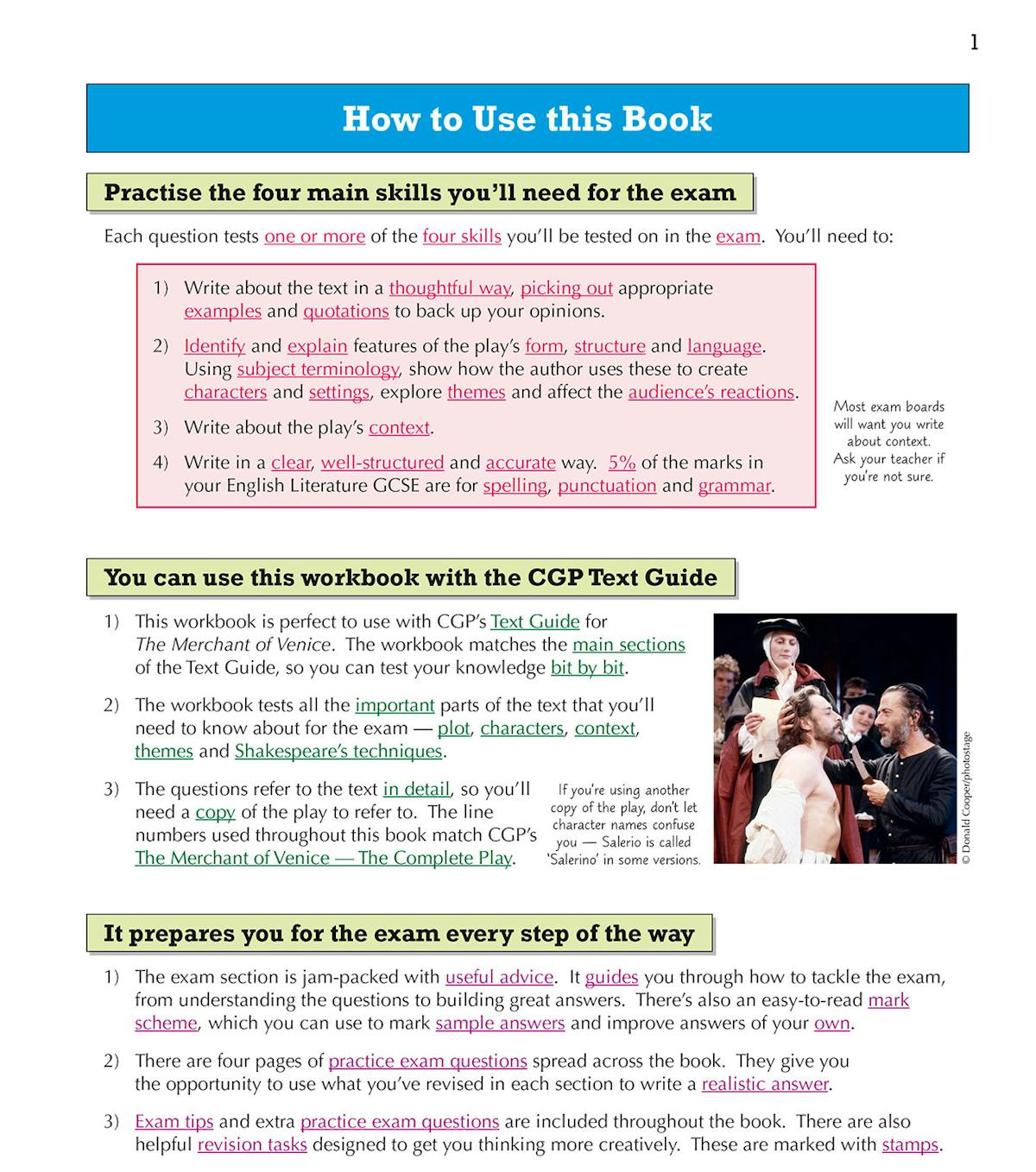 Sample workbook page with Act 1 Scene 2 questions about Portia and her suitors