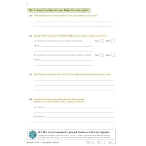 The Merchant of Venice Workbook (Ages 14-16) Look Inside Image 6