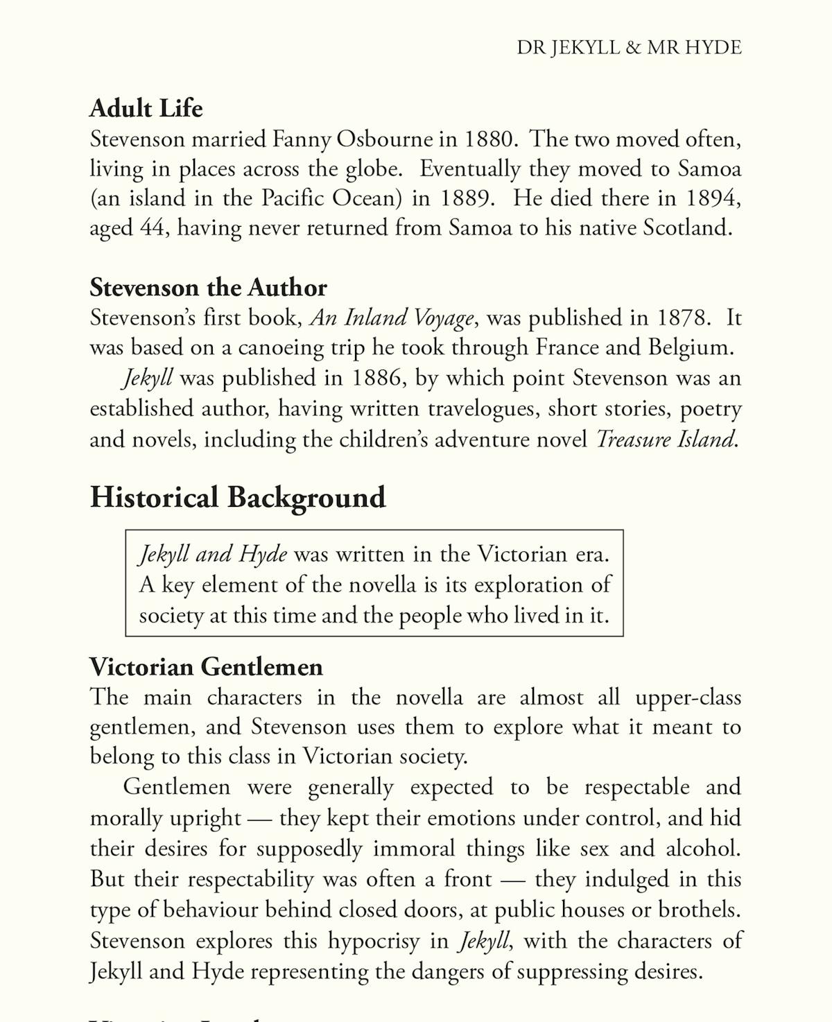 Annotated page showing historical background and Victorian context