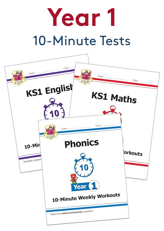 Year 1 English, Maths & Phonics 10-Minute Tests (Ages 5-6)
