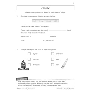Year 2 Science Workout - Uses of Materials (Ages 6-7) Look Inside Image 4