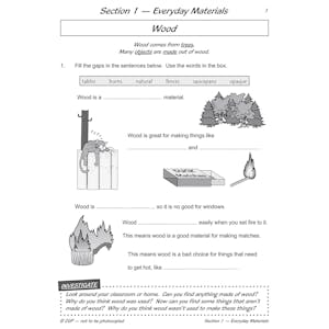Year 2 Science Workout - Uses of Materials (Ages 6-7) Look Inside Image 2
