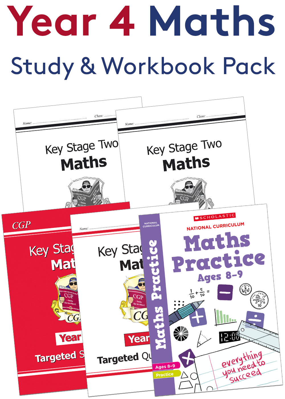 Year 4 Maths Study & Workbook Pack (Ages 8-9)