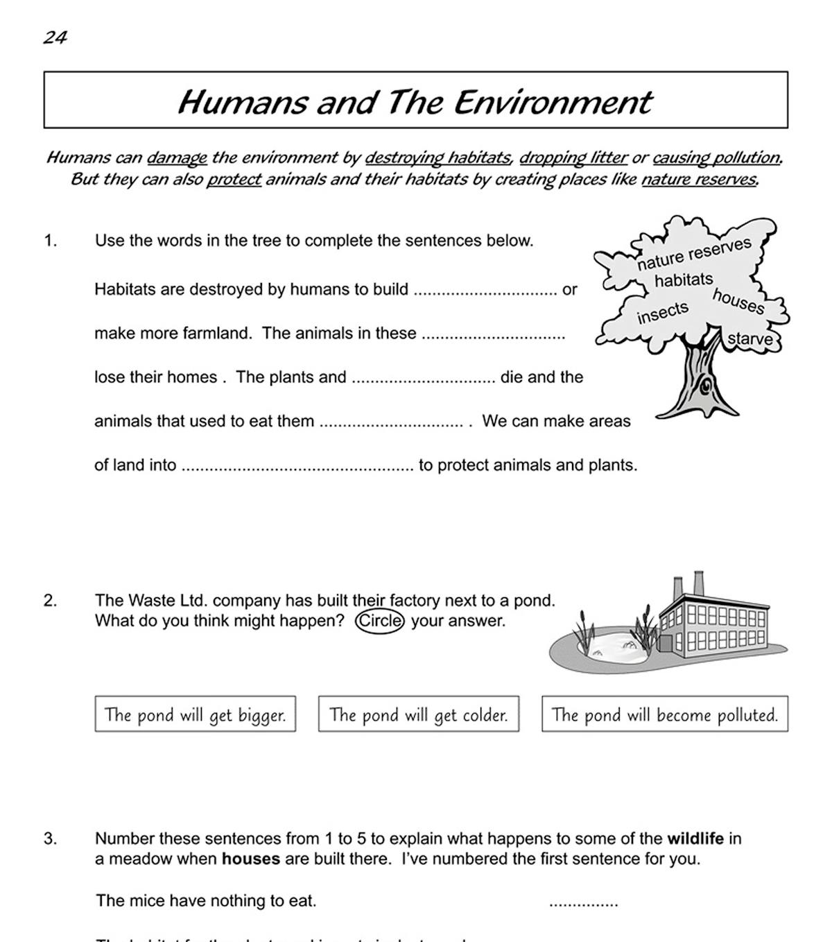 Cover of Year 4 Science Workout showing Living Things and Habitats title with colourful habitat illustrations