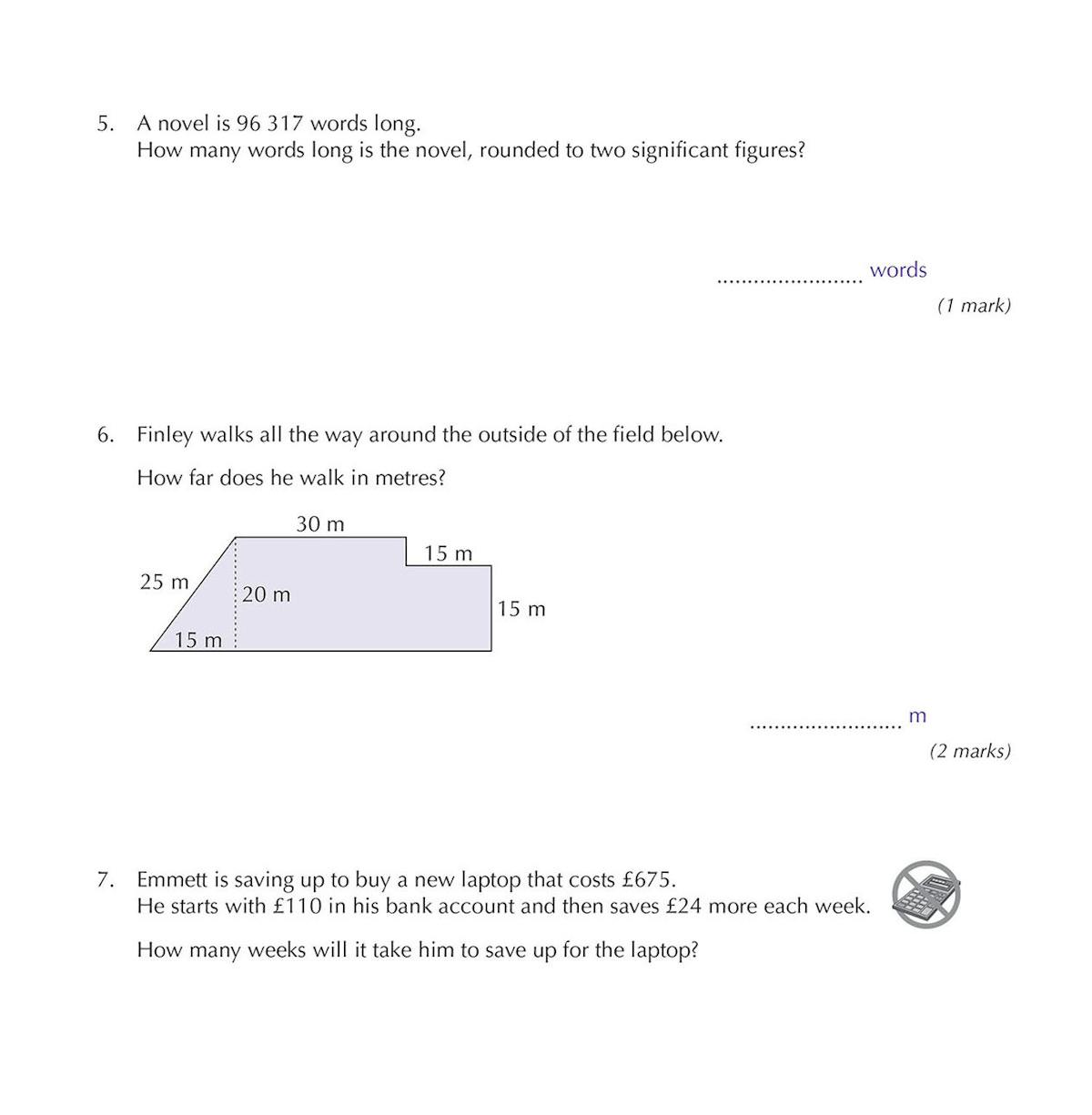 Inside page showing a Spring Term Workout with warm-up algebra and percentage questions