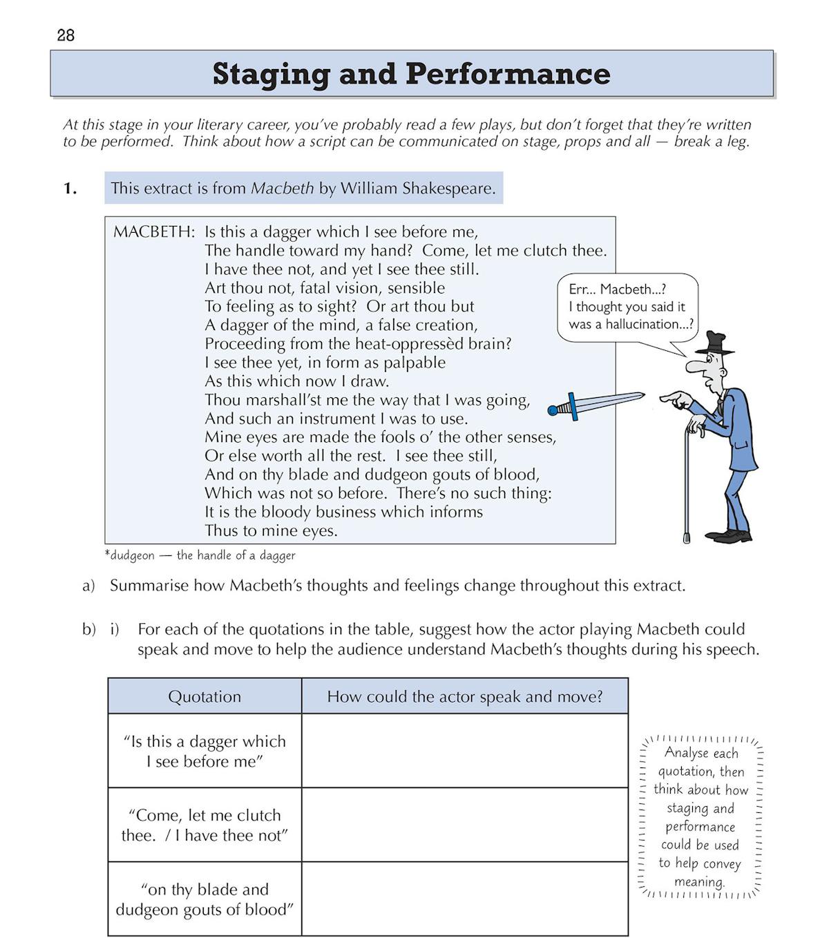 Inside page showing a poetry comprehension question with annotated text and space for answers