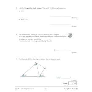 Year 9 Maths 10-Minute Weekly Workouts (Ages 13-14) Look Inside Image 5