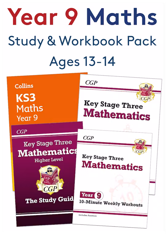 Year 9 Maths Study & Workbook Pack (Ages 13-14)