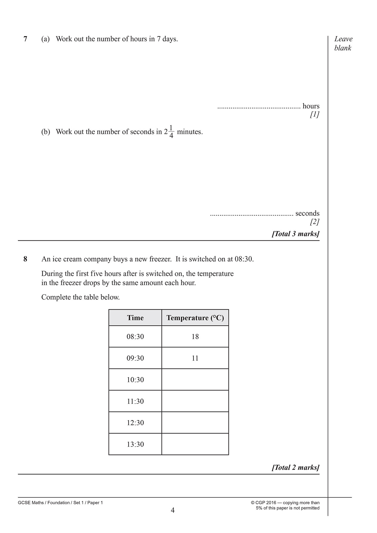 Sample of AQA GCSE Maths Practice Papers Foundation Ages 15-16 CGP with Answers NEW (<li>ISBN : 9781782946625</li>)