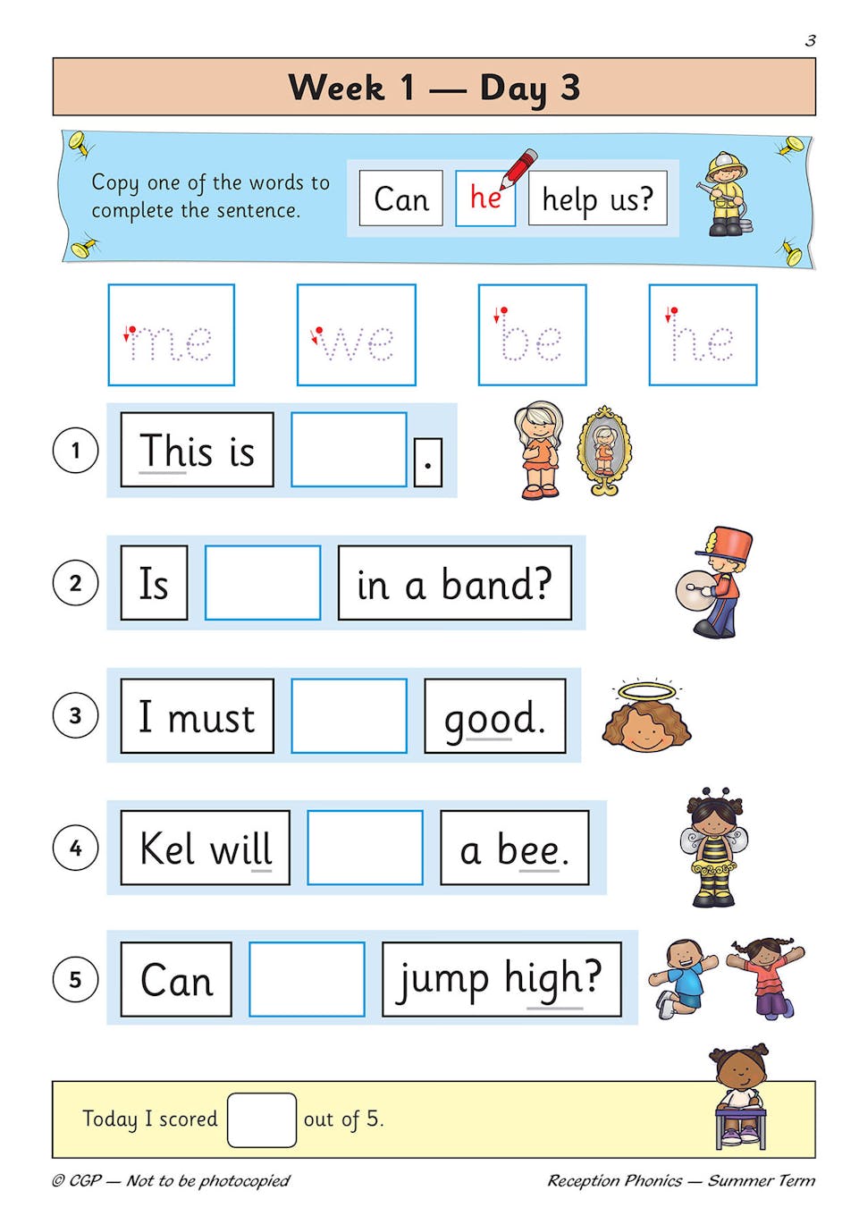 Sample of Reception Daily Practice Books Summer Term Ages 4-5 CGP with Answers NEW ()