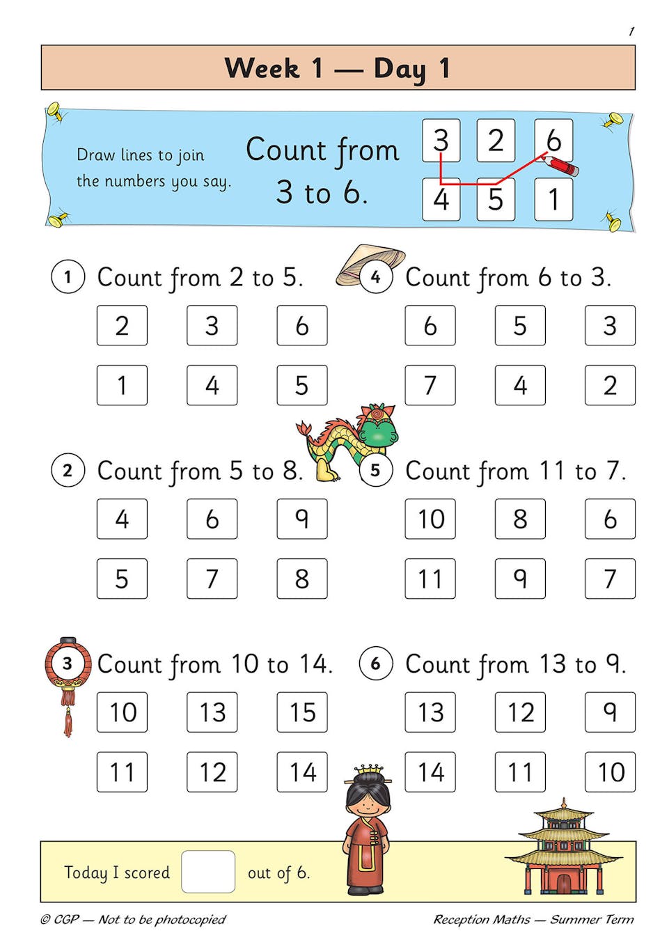Sample of Reception Daily Practice Books Summer Term Ages 4-5 CGP with Answers NEW ()