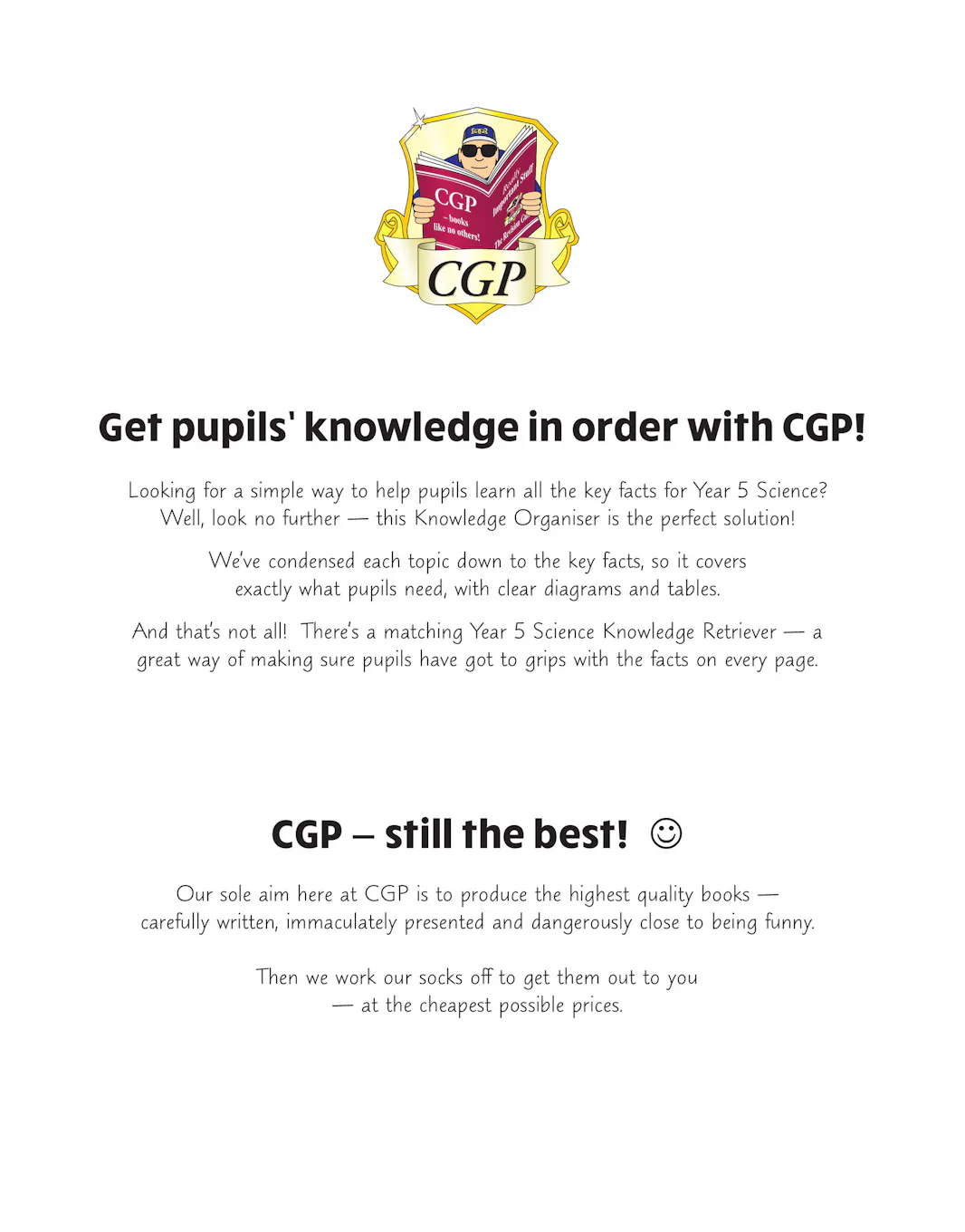 Sample of KS2 Y5 Maths English Science Knowledge Organiser Retriever CGP with Answers NEW ()