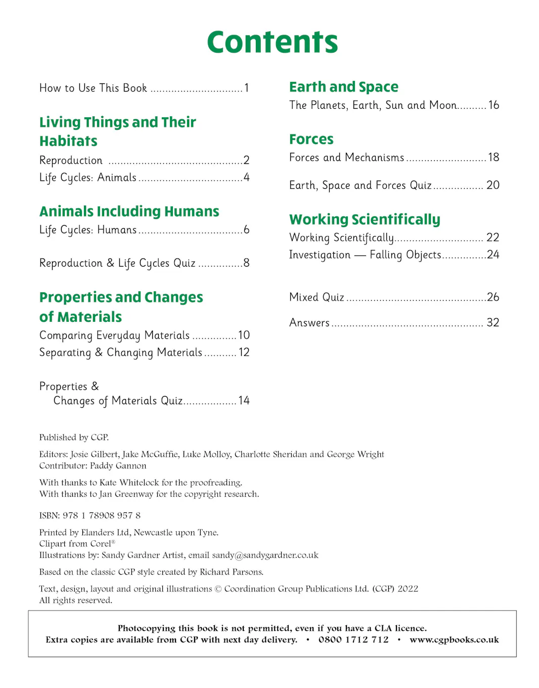Sample of KS2 Y5 Maths English Science Knowledge Organiser Retriever CGP with Answers NEW ()