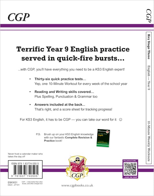 Sample of Year 9 English Study & Workbook Pack (Ages 13-14) ()