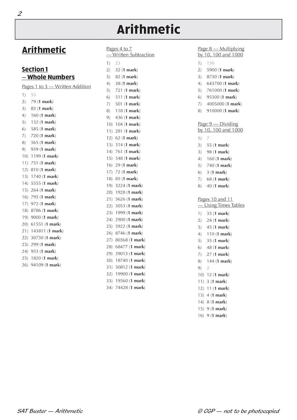 Sample of KS2 Maths SAT Buster Book Set 2026 Ages 10-11 CGP with Answers NEW ()