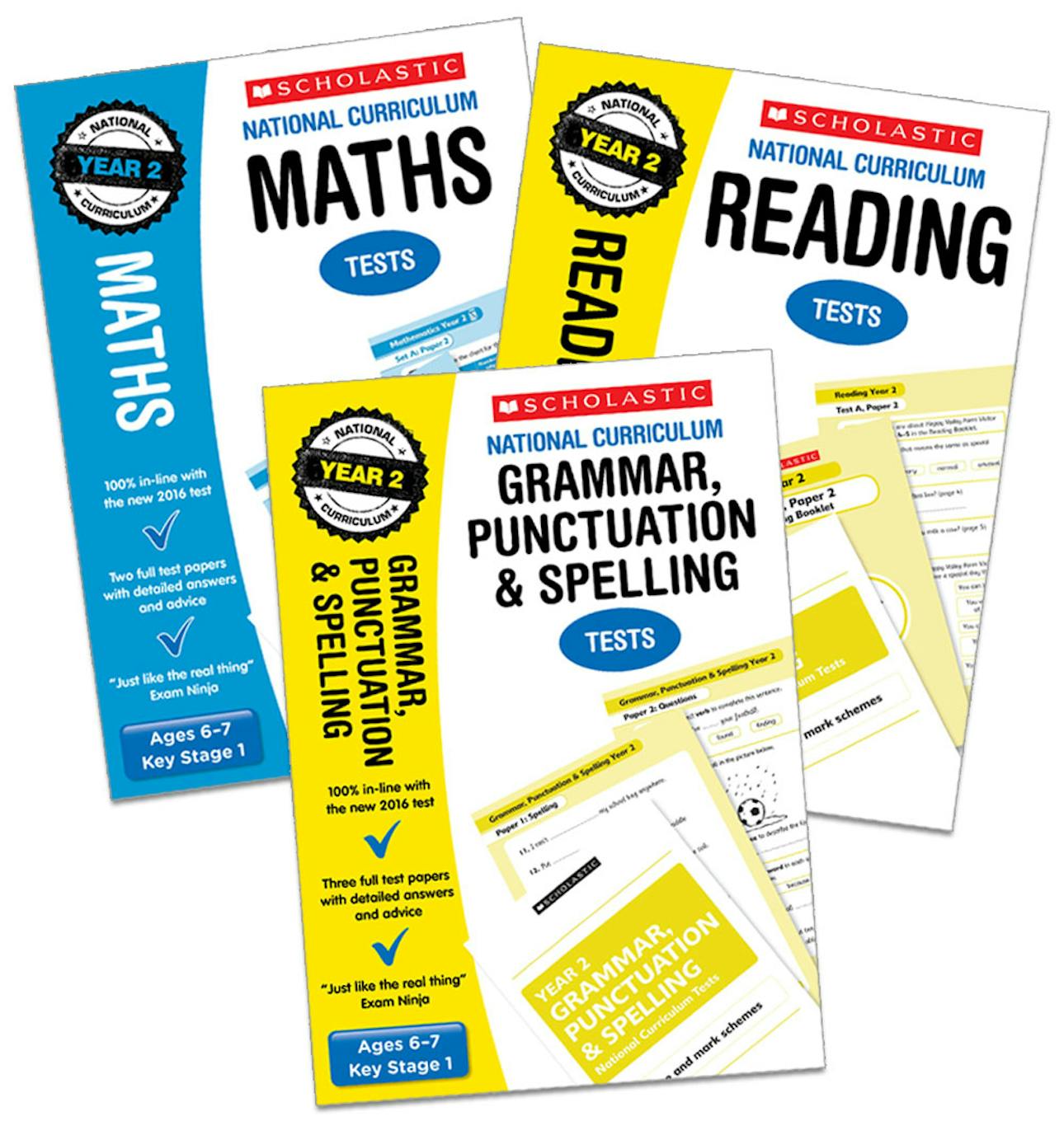 KS1 SATs Practice Papers Pack Y2 Ages 6-7 Scholastic with Answers NEW